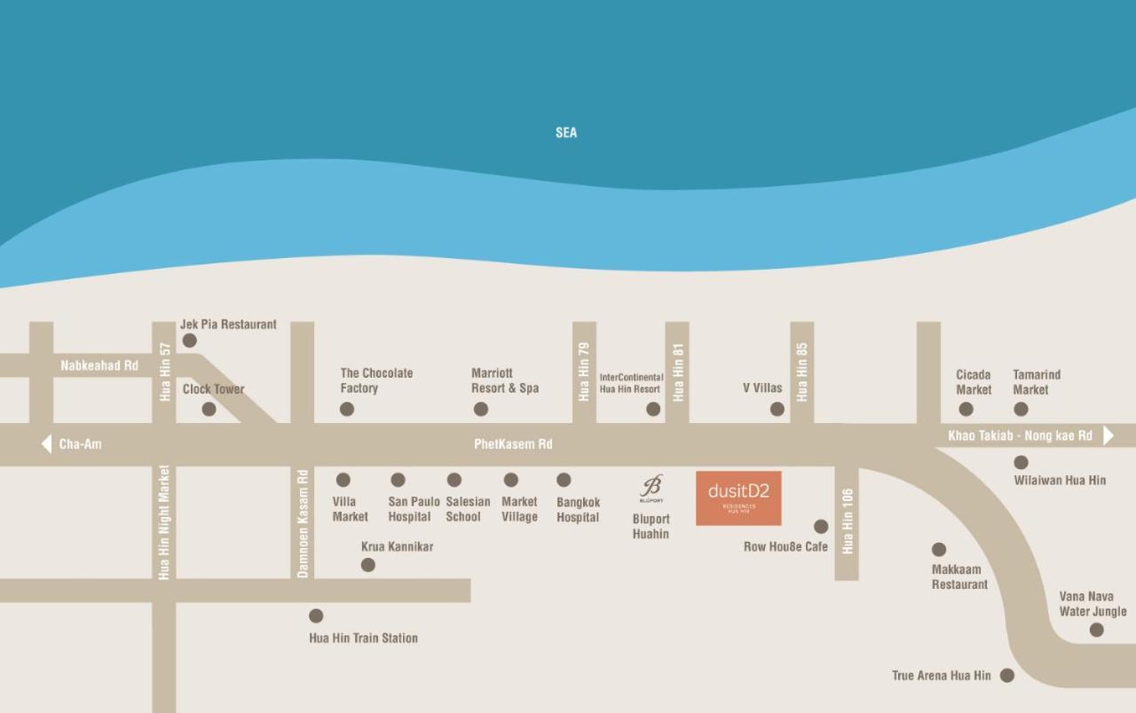 Huahin Dusitd2 Residences, Apartments Near Beach מראה חיצוני תמונה